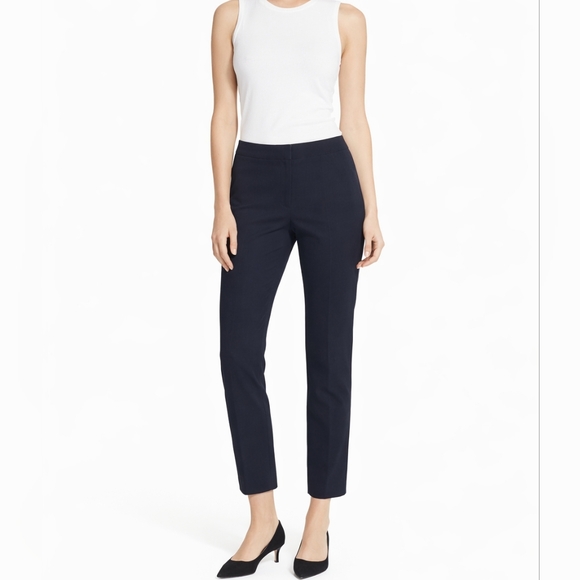 Lafayette 148 New York Pants - Lafayette 148 Waldorf Navy Blue Straight Leg Mid Rise 6